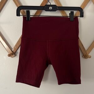 Lululemon Bike Shorts Deep Red Burgundy Size 4